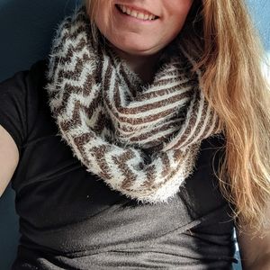 Chevron Striped 'Eyelash' Infinity Scarf